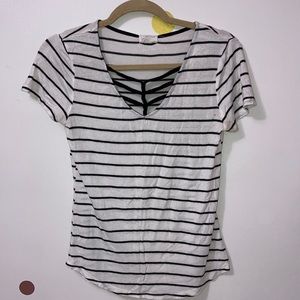 Glitz Medium Juniors Black and white striped top